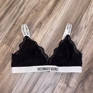 VS Logo Strap Lace Bralette
